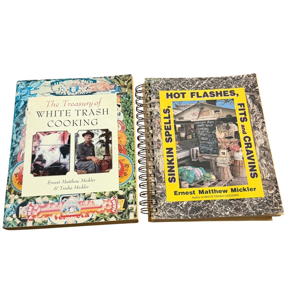Ernest Matthew Mickler White Trash Cooking Sinkin Spells Southern Cookbook Lot